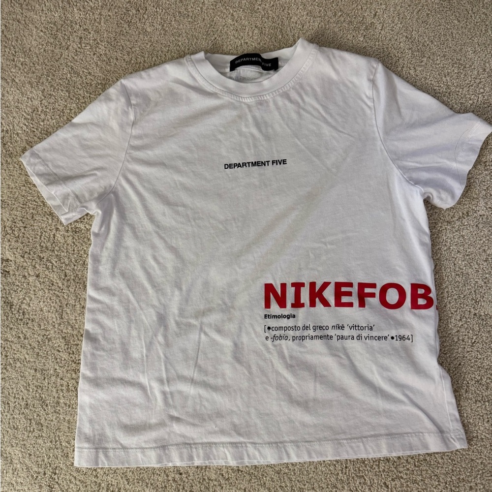 White Tee with Red Print